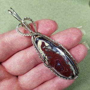 Wire Wrapped Australian Yowah Opal Pendant